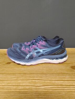 Asics Nimbus 23 Women's Navy and Pink Athletic Running Shoes